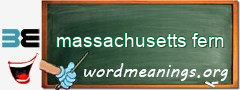 WordMeaning blackboard for massachusetts fern